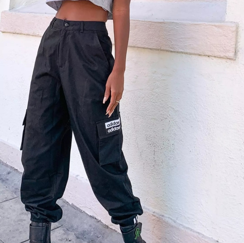 Adidas Rare Black High Waisted Jogger Pants with Matching Adidas Belt